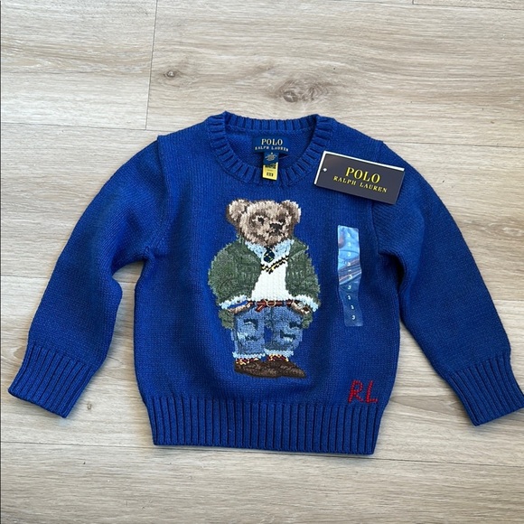 Ralph Lauren Blue Bear Sweater kids size 4t and 3t - Picture 1 of 6